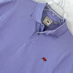 Perlis Polo Shirt Men S Purple Embroidered Crawfish Preppy Golf Classic Vacation